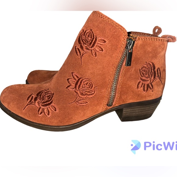 Lucky Brand Basal embroidered suede booties 7 - Picture 1 of 9